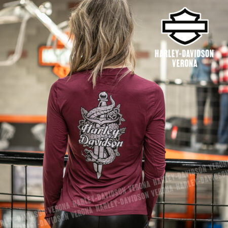 Maglia a maniche lunghe Harley-Davidson® Serpent Rose Bling