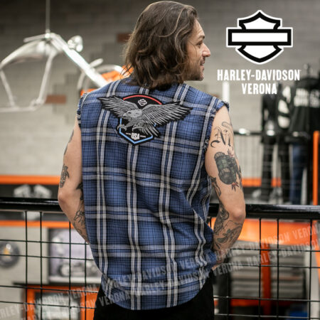 Camicia senza maniche Harley-Davidson® Liberty Eagle Plaid Blowout