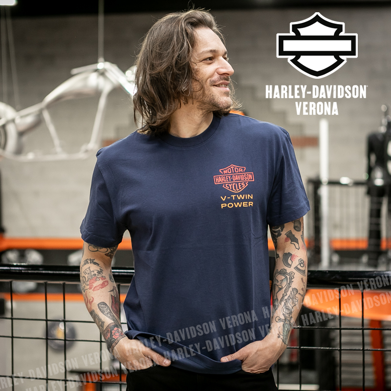 T-shirt Harley-Davidson® Engine Twins - Indigo Mood