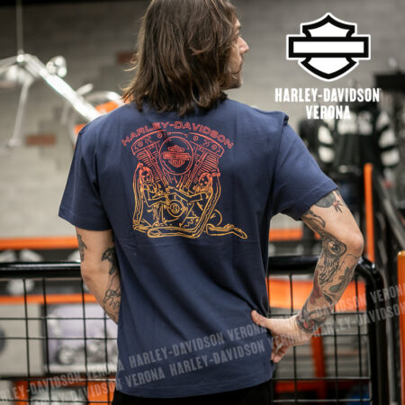 T-shirt Harley-Davidson® Engine Twins - Indigo Mood