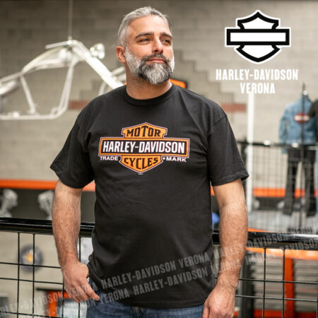 T-Shirt H-D® Verona Elongated B&S on Black