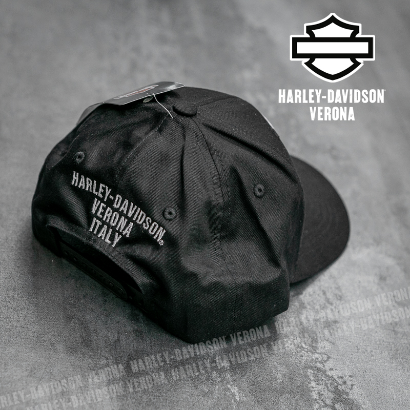 Berretto Harley-Davidson Tonal Logo 39THIRTY New Era - Nero, Taglia L, Visiera Adesiva, Toppa Ricamata