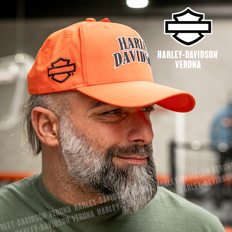 Cappellino H-D® Verona Clean Orange Black Stitch