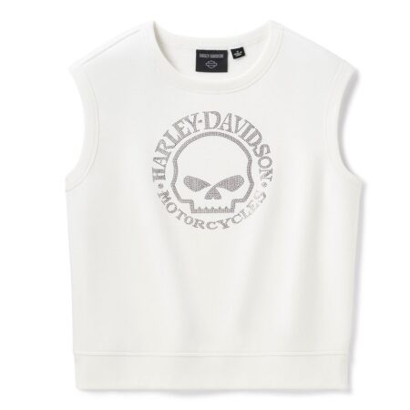 Felpa senza maniche Harley-Davidson® Willie G Skull Bling - Cloud Dancer