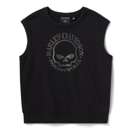 Felpa senza maniche Harley-Davidson® Willie G Skull Bling - Harley Black