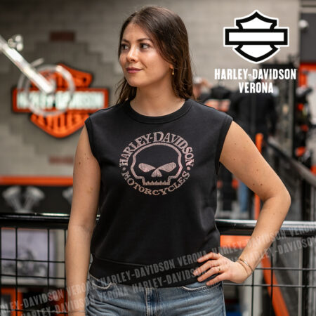 Felpa senza maniche Harley-Davidson® Willie G Skull Bling - Harley Black