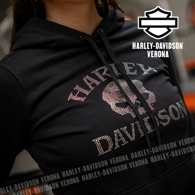 Felpa con cappuccio Harley-Davidson® Willie G Skull Bling - Harley Black