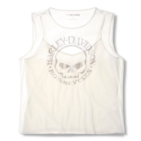 Top in rete Harley-Davidson® Willie G Skull Bling - Cloud Dancer