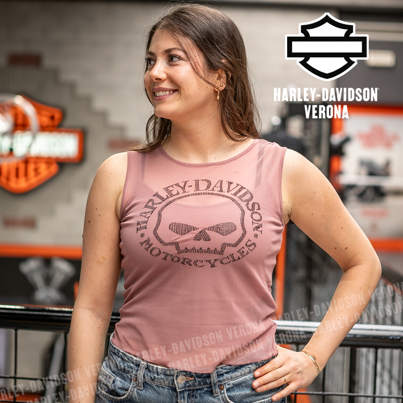 Top in rete Harley-Davidson® Willie G Skull Bling - Nostalgic Pink