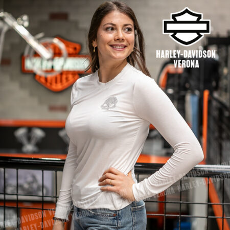 Maglia a maniche lunghe Harley-Davidson® Willie G Skull Bling - Cloud Dancer