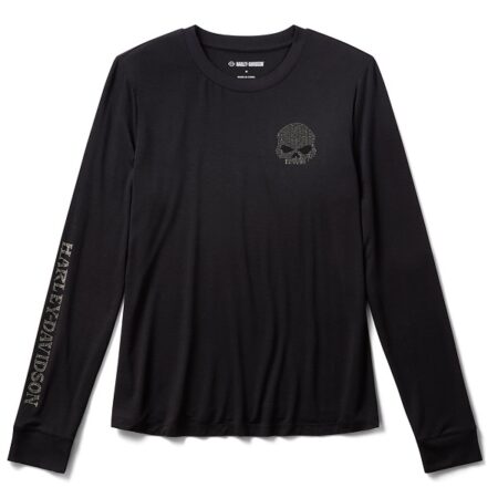 Maglia a maniche lunghe Harley-Davidson® Willie G Skull Bling - Harley Black