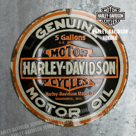 Insegna metallica rotonda Harley-Davidson® Genuine Motor Oil