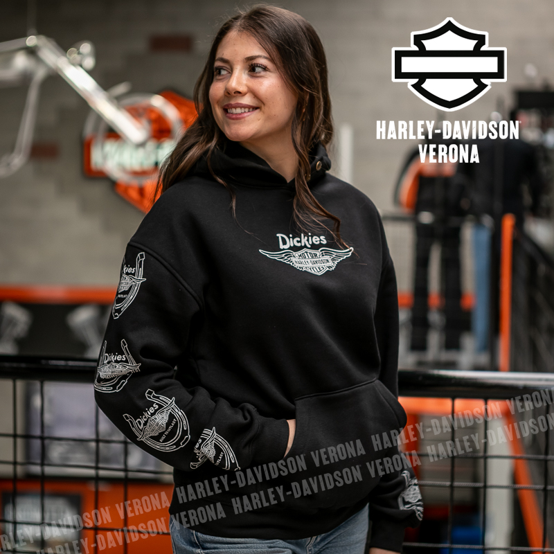 Felpa oversize unisex Winged Horseshoe Dickies® x Harley-Davidson® - Black