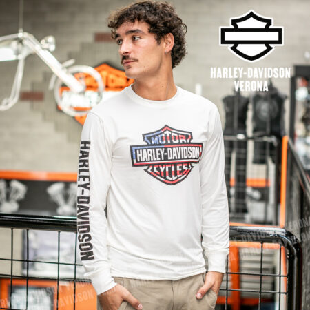Maglia a maniche lunghe Harley-Davidson® Stars & Stripes - Cloud Dancer