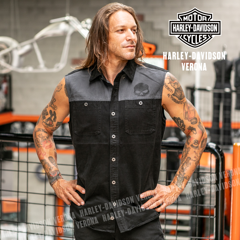 Camicia senza maniche Harley-Davidson® Willie G Skull Colorblock