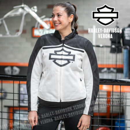 Giacca da moto Harley-Davidson® Colorblock - Harley Black e Cloud Dancer