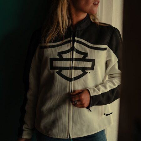 Giacca da moto Harley-Davidson® Colorblock - Harley Black e Cloud Dancer