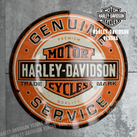Insegna metallica rotonda Harley-Davidson® - Genuine Service