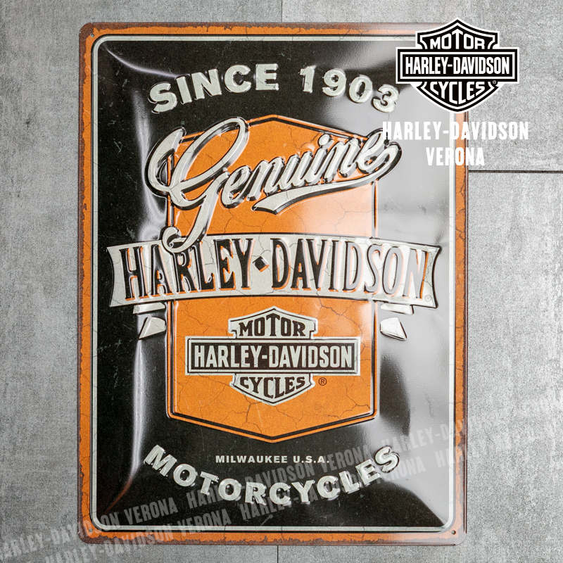 Insegna metallica Harley-Davidson® Genuine Motorcycles