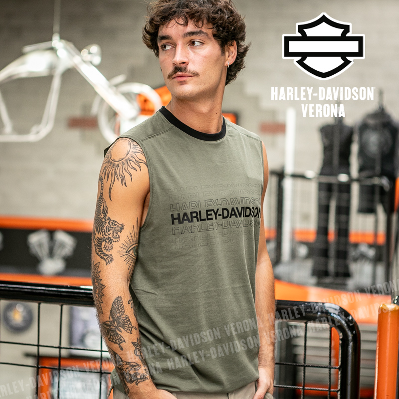 T-shirt senza maniche Harley-Davidson® Tech Coolmax® Colorblock Grape Leaf