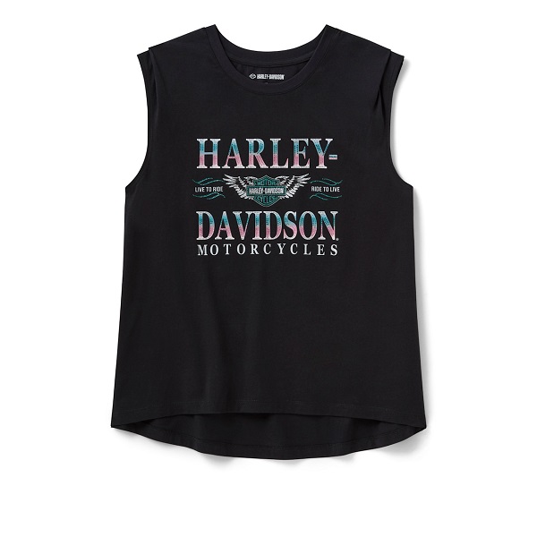 T-shirt senza maniche Harley-Davidson® Ombre Bling