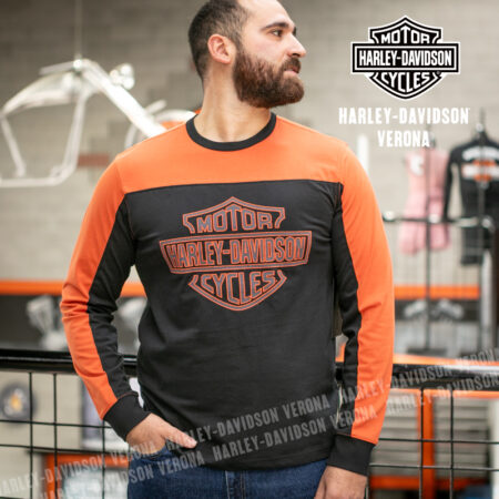 Maglia a maniche lunghe Essential Colorblock - Harley Back & Harley Orange