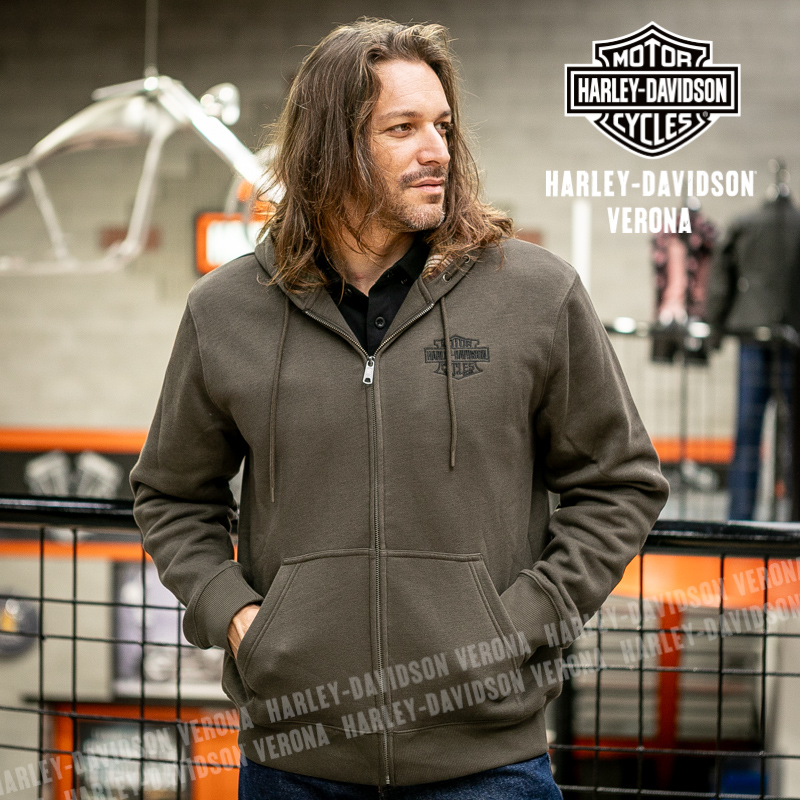 Felpa zippata con cappuccio Harley-Davidson® American Classic - Black Olive