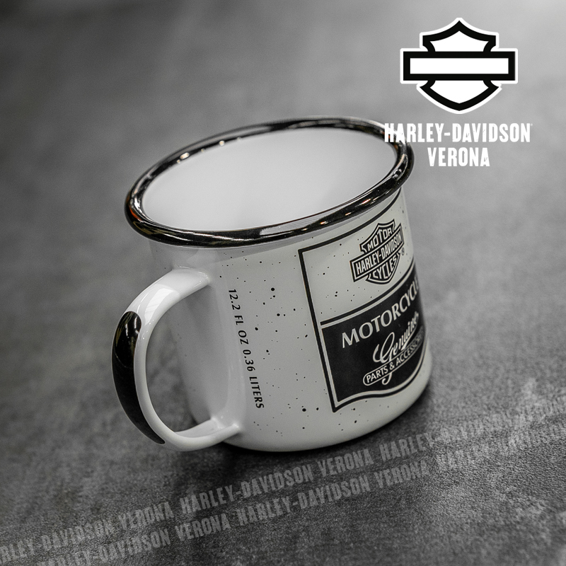 Tazza in metallo smaltato Harley-Davidson® Genuine Black and White - immagine 5