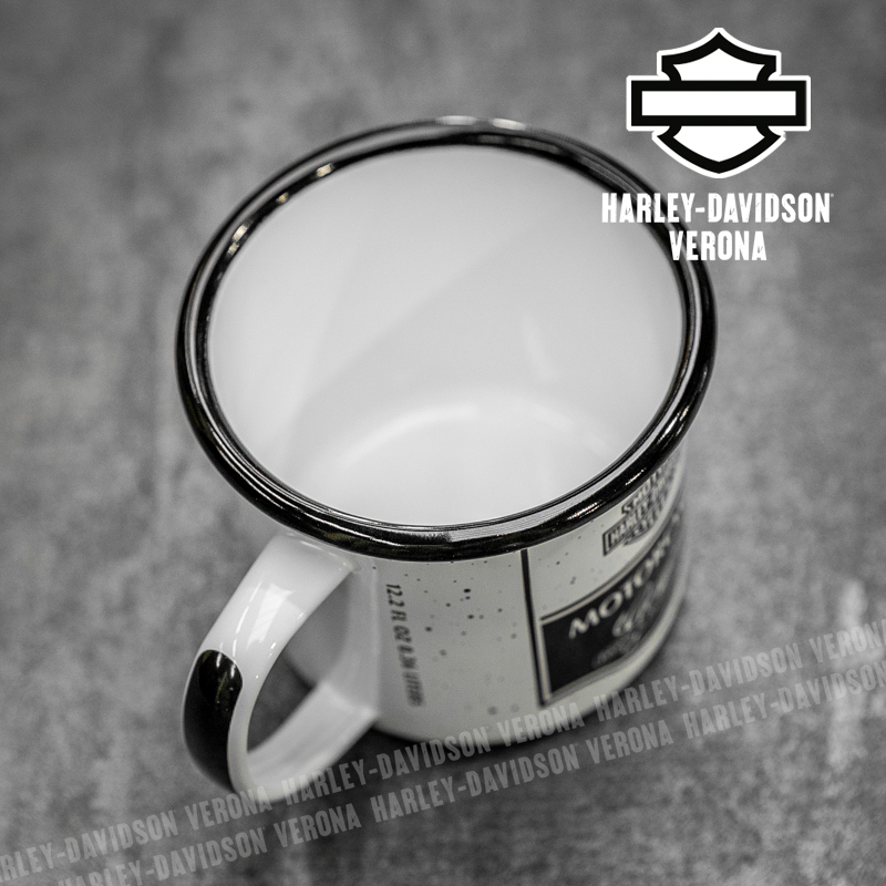 Tazza in metallo smaltato Harley-Davidson® Genuine Black and White - immagine 3