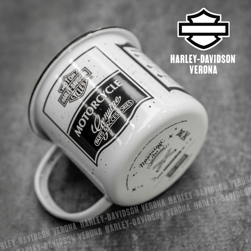 Tazza in metallo smaltato Harley-Davidson® Genuine Black and White - immagine 4