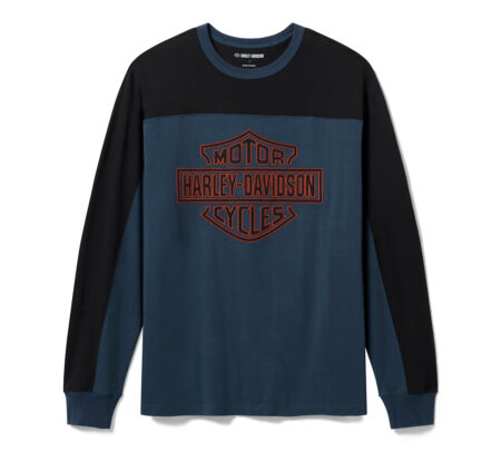 Maglia a maniche lunghe Harley-Davidson® Essential Colorblock – Midnight Navy & Harley Back