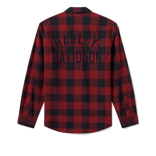 Camicia a maniche lunghe Harley-Davidson® Essential Buffalo - Deep Red & Harley Black