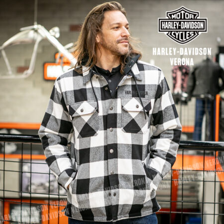 Giacca-camicia con cappuccio Harley-Davidson® Traveler- Cloud Dancer & Harley Black