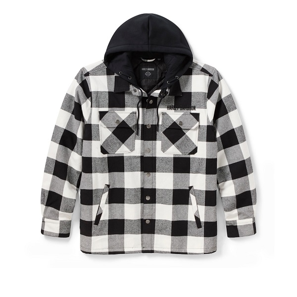Giacca-camicia con cappuccio Harley-Davidson® Traveler- Cloud Dancer & Harley Black
