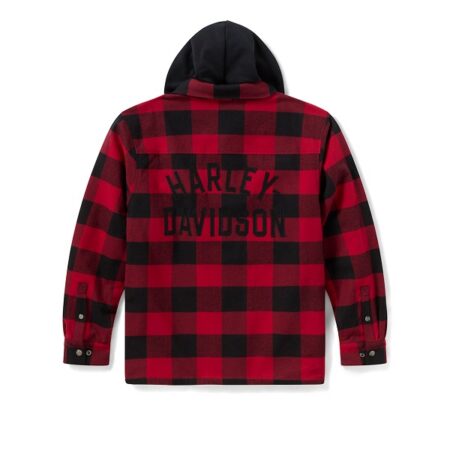 Giacca-camicia con cappuccio Harley-Davidson® Traveler- Deep Red & Harley Black