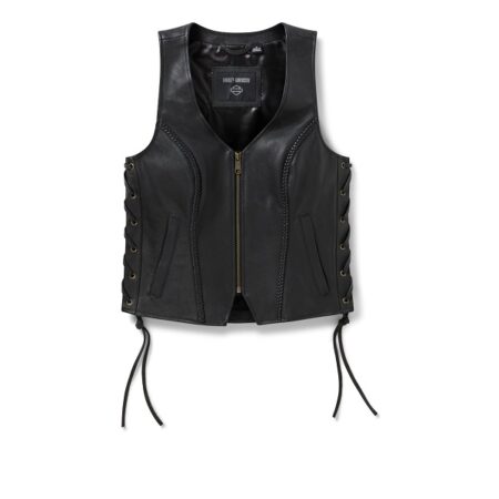 Gilet in pelle Harley-Davidson® Script Bling
