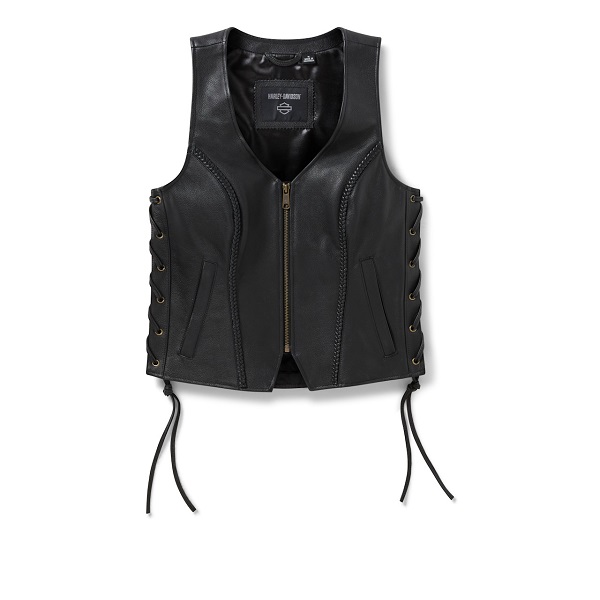 Gilet in pelle Harley-Davidson® Script Bling
